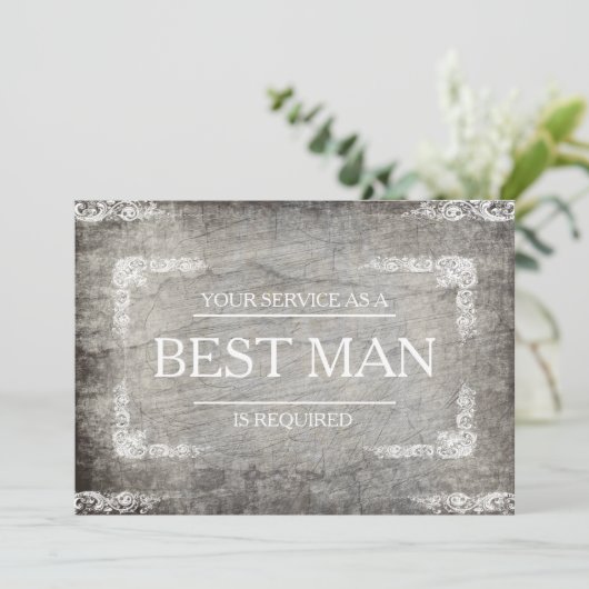 Invitation Votre service est demandé en tant que meilleur hom (Debout devant)