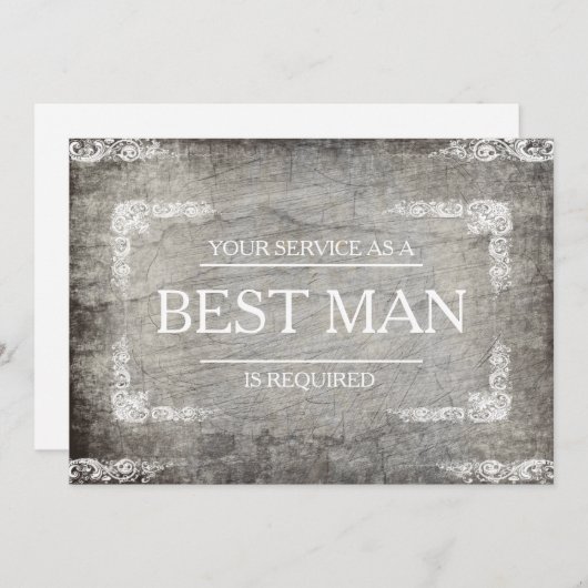 Invitation Votre service est demandé en tant que meilleur hom (Devant / Derrière)