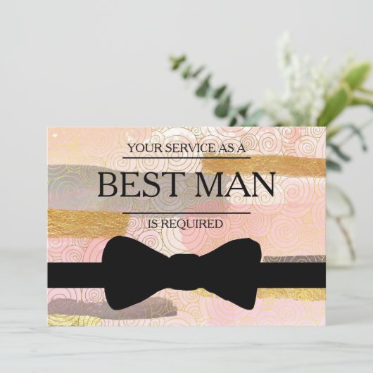 Invitation Votre service est demandé en tant que meilleur hom (Debout devant)