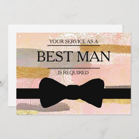 Invitation Votre service est demandé en tant que meilleur hom (Devant / Derrière)