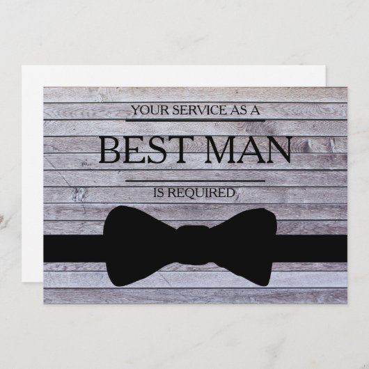 Invitation Votre service est demandé en tant que meilleur hom (Devant / Derrière)