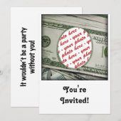 Invitation Votre visage sur la facture de 100 $ ! Ajouter une (Devant / Derrière)