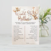 Invitation VOUDRAIT-ELLE PLUTÔT Baby shower Jeu mignonne Oear (Debout devant)