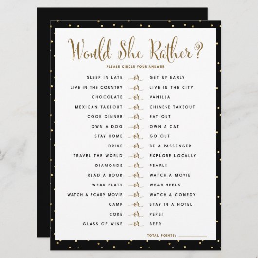 Invitation Voudrait-Elle Plutôt Fête des mariées Jeu (Devant / Derrière)