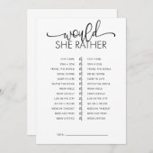 Invitation Voudrait-Elle Plutôt Fête des mariées Jeu (Devant / Derrière)