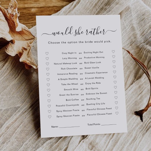 Invitation Voudrait-Elle Plutôt Fête des mariées Jeu Mariage 