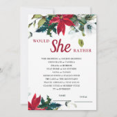 Invitation Voudrait-Elle Plutôt Poinsettia Fête des mariées J (Devant)