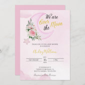 Invitation Vous Aimez À La Lune Et Au Baby shower Dos (Devant / Derrière)