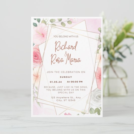 Invitation Vous Appartenez Avec Nous Mariage Digital Invitati (Debout devant)