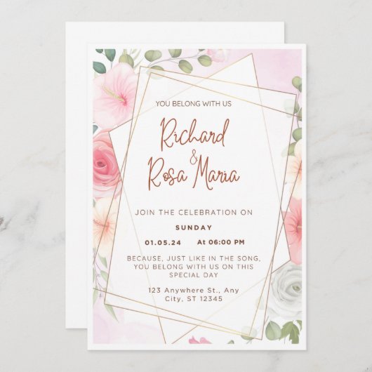 Invitation Vous Appartenez Avec Nous Mariage Digital Invitati (Devant / Derrière)