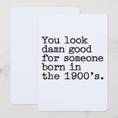 Invitation Vous avez bonne mine pour quelqu'un né dans les an (Devant / Derrière)