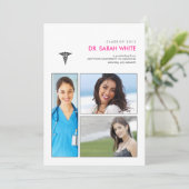 Invitation Vous avez été encadré Caduceus Médicale Graduation (Debout devant)