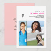 Invitation Vous avez été encadré Caduceus Médicale Graduation (Devant / Derrière)