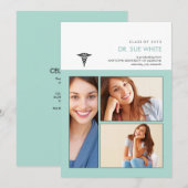 Invitation Vous avez été encadré Caduceus Médicale Graduation (Devant / Derrière)