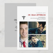 Invitation Vous avez été encadré Caduceus Médicale Graduation (Devant / Derrière)