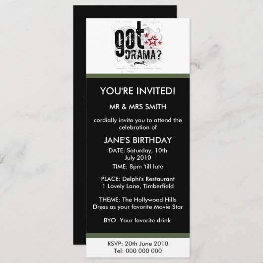 Invitation Vous avez un drame ? (Devant / Derrière)