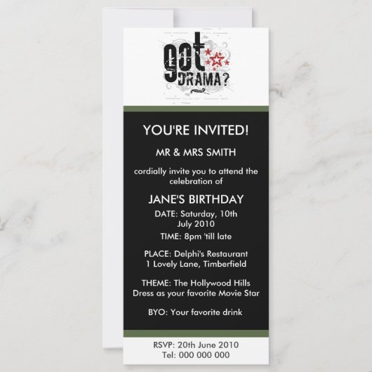 Invitation Vous avez un drame ? (Devant)