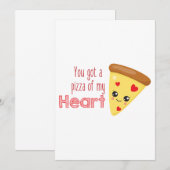 Invitation Vous avez une pizza de mon coeur Kawaii Pizza Pun (Devant / Derrière)