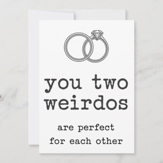Invitation Vous Deux Weirdos Sont Parfaits Pour Un Autre Mari (Devant)