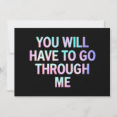 Invitation Vous Devrez Passer Par Moi Drôle LGBTQ Trans (Devant)