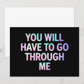 Invitation Vous Devrez Passer Par Moi Drôle LGBTQ Trans (Devant / Derrière)