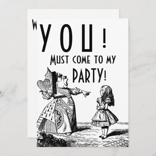 Invitation VOUS ! Doit venir à ma PARTIE ! (Reine et Alice (Devant / Derrière)