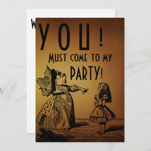 Invitation VOUS ! Doit venir à ma PARTIE ! (Reine et Alice - (Devant / Derrière)