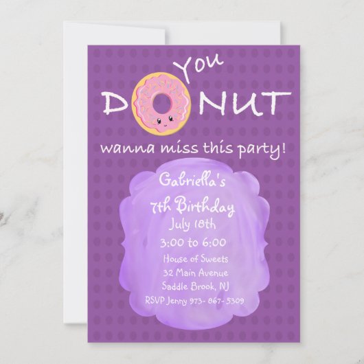 Invitation Vous, DONUT, Vous Voulez Manquer Cette Fille De Fê (Devant)