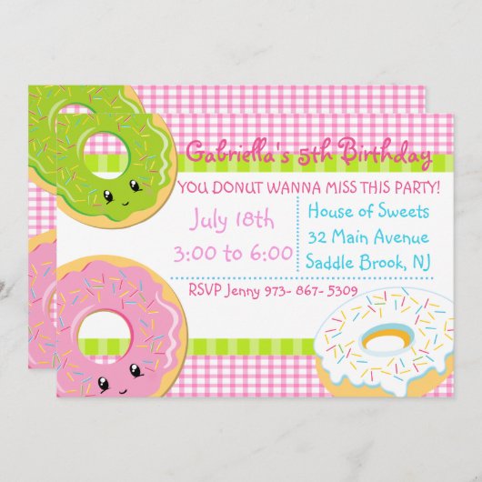 Invitation Vous, DONUT, Vous Voulez Manquer Cette Fille De Fê (Devant / Derrière)