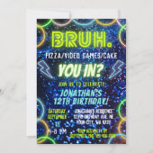 Invitation Vous Entrer ? Neon Glow Blue Green Boy Anniversair (Devant)