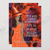 Invitation Vous êtes appelé sorcière de la fête du costume d' (Devant / Derrière)