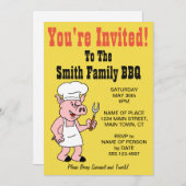 Invitation Vous êtes bande dessinée invitée de porc de BBQ de (Devant / Derrière)