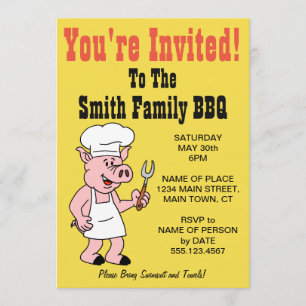 Invitation Vous êtes bande dessinée invitée de porc de BBQ de
