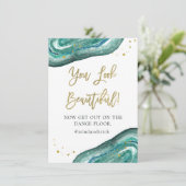 Invitation Vous êtes belle | Géode de Teal et Mariage Or (Debout devant)