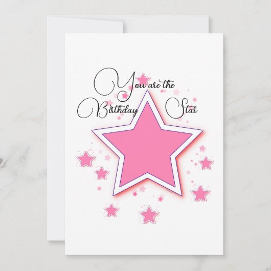 Invitation Vous Êtes Birthday Star Birthday Card (Devant)
