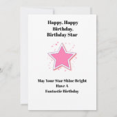 Invitation Vous Êtes Birthday Star Birthday Card (Dos)