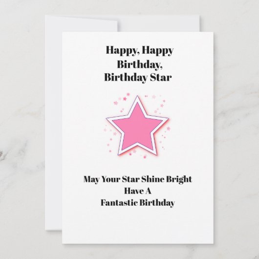 Invitation Vous Êtes Birthday Star Birthday Card (Dos)