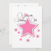 Invitation Vous Êtes Birthday Star Birthday Card (Devant / Derrière)