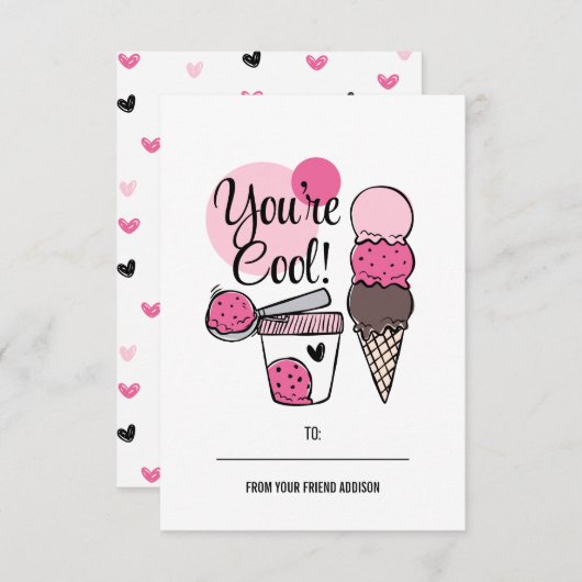 Invitation Vous êtes Cool Enfants Classroom Valentine Card (Devant / Derrière)