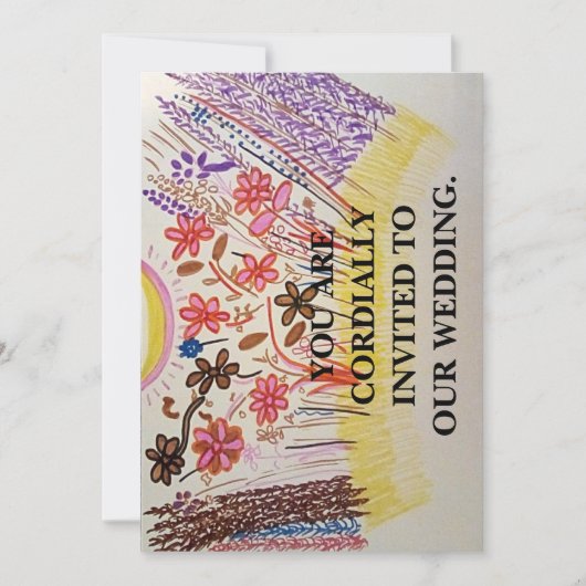 INVITATION VOUS ÊTES CORDIALEMENT INVITÉ À NOTRE MARIAGE. (Devant)