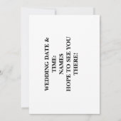 INVITATION VOUS ÊTES CORDIALEMENT INVITÉ À NOTRE MARIAGE. (Dos)