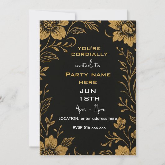 Invitation Vous êtes cordialement invité modèle (Devant)