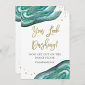 Invitation Vous êtes élégant | Géode de teal et mariage en or (Devant / Derrière)