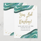 Invitation Vous êtes élégant | Géode de Teal et Mariage Or (Devant / Derrière)