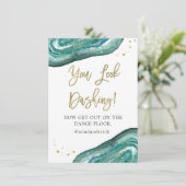 Invitation Vous êtes élégant | Géode de Teal et Mariage Or (Debout devant)