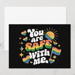 Invitation Vous êtes en sécurité avec moi LGBT Arc-en-ciel Ga