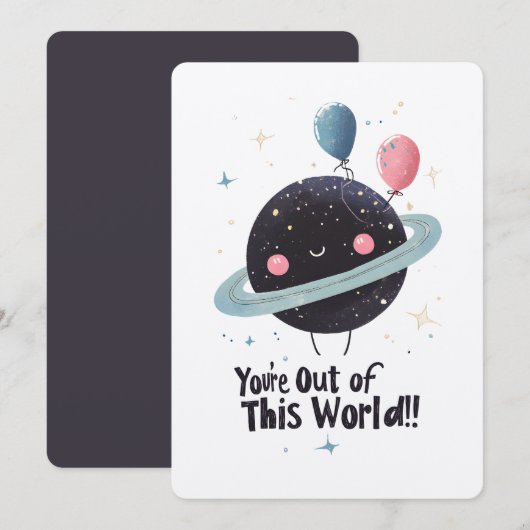 Invitation Vous êtes hors de ce monde ! Galaxies de l'espace (Devant / Derrière)
