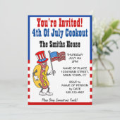 Invitation Vous êtes invité 4 juillet Cookout Hot Dog Funny (Debout devant)