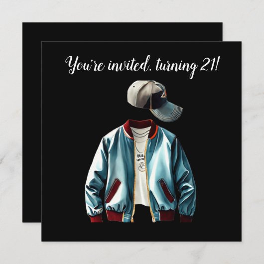 Invitation Vous êtes invité, à 21 ans ! (Devant / Derrière)
