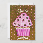 Invitation Vous êtes invité à déguster des gâteaux roses (Devant)